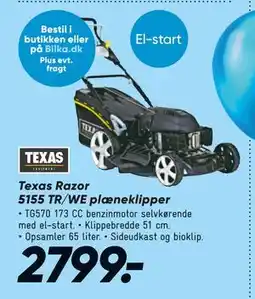 Bilka Texas Razor 5155 TR/WE plæneklipper, DKK 2799 tilbud