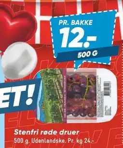 Bilka Stenfri røde druer, DKK 12 tilbud