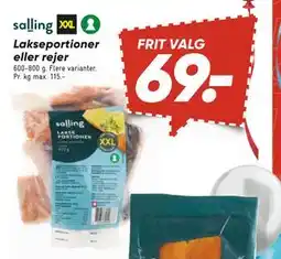 Bilka Lakseportioner eller rejer, DKK 69 tilbud