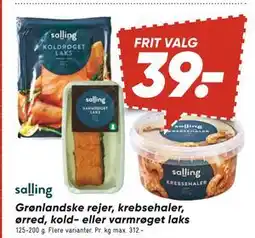 Bilka Grønlandske rejer, krebsehaler, ørred, kold- eller varmrøget laks, DKK 39 tilbud
