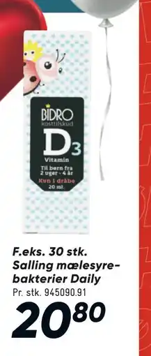 Bilka 30 stk. Salling mælesyrebakterier Daily, DKK 20.8 tilbud