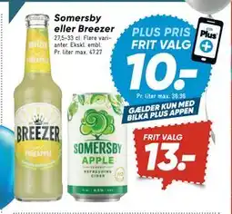 Bilka Somersby eller Breezer, DKK 13, App-pris tilbud