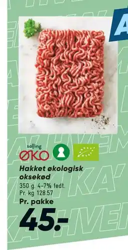 Bilka Hakket økologisk oksekød, DKK 45 tilbud