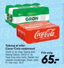 Bilka Tuborg øl eller Coca-Cola sodavand, DKK 65 tilbud