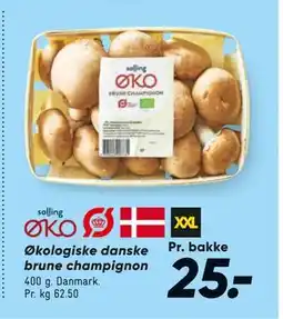 Bilka Økologiske danske brune champignon, DKK 25 tilbud