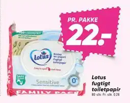 Bilka Lotus fugtigt toiletpapir, DKK 22 tilbud