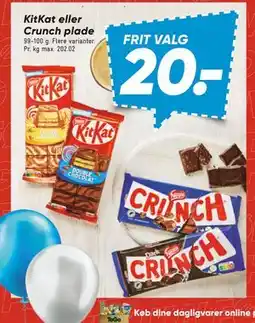 Bilka KitKat eller Crunch plade, DKK 20 tilbud