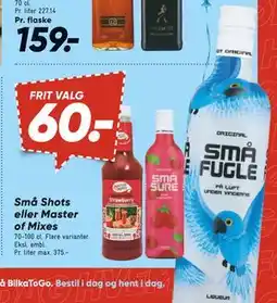 Bilka Små Shots eller Master of Mixes, DKK 60 tilbud