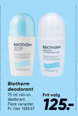 Bilka Biotherm deodorant, DKK 125 tilbud