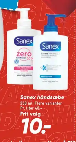 Bilka Sanex håndsæbe, DKK 10 tilbud