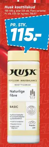 Bilka Husk kosttilskud, DKK 115 tilbud