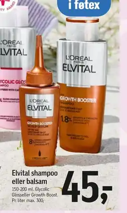 Føtex Elvital shampoo eller balsam, DKK 45 tilbud