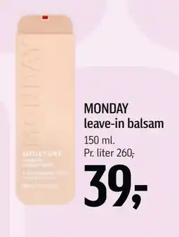 Føtex MONDAY leave-in balsam, DKK 39 tilbud