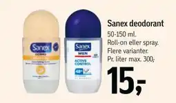 Føtex Sanex deodorant, DKK 15 tilbud