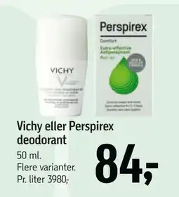 Føtex Vichy eller Perspirex deodorant, DKK 84 tilbud