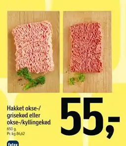 Føtex Hakket okse-/ grisekød eller okse-/kyllingekød, DKK 55 tilbud