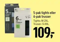 Føtex 5-pak tights eller 6-pak trusser, DKK 109 tilbud