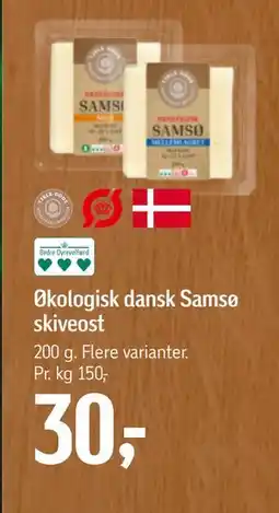 Føtex Økologisk dansk Samsø skiveost, DKK 30 tilbud