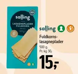 Føtex Fuldkorns lasagneplader, DKK 15 tilbud