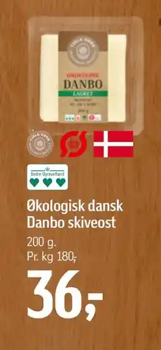 Føtex Økologisk dansk Danbo skiveost, DKK 36 tilbud