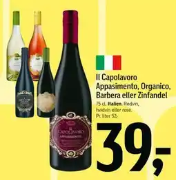 Føtex Il Capolavoro Appasimento, Organico, Barbera eller Zinfandel, DKK 39 tilbud