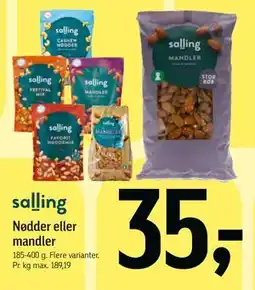 Føtex Nødder eller mandler, DKK 35 tilbud
