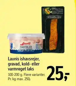 Føtex Launis ishavsrejer, gravad, kold- eller varmrøget laks, DKK 25 tilbud
