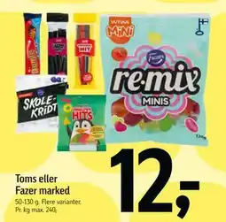 Føtex Toms eller Fazer marked, DKK 12 tilbud
