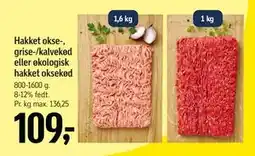 Føtex Hakket okse-, grise-/kalvekød eller økologisk hakket oksekød, DKK 109 tilbud