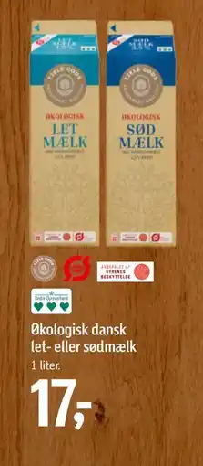 Føtex Økologisk dansk let- eller sødmælk, DKK 17 tilbud