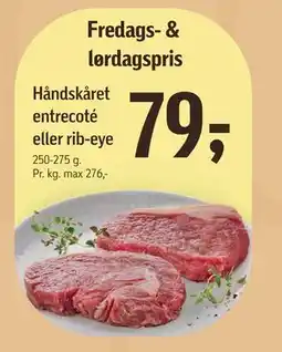 Føtex Håndskåret entrecoté eller rib-eye, DKK 79 tilbud