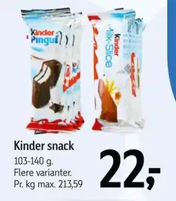 Føtex Kinder snack, DKK 22 tilbud