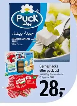 Føtex Børnesnacks eller puck ost, DKK 28 tilbud