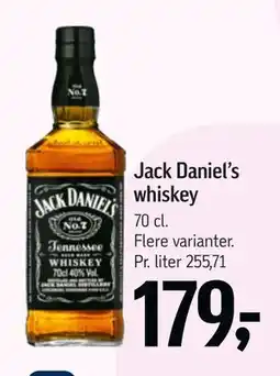 Føtex Jack Daniel’s whiskey, DKK 179 tilbud