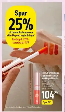 Føtex Spar 25% på L’oréal Paris makeup eller Depend negle & bryn tilbud