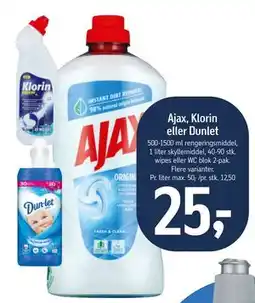 Føtex Ajax, Klorin eller Dunlet, DKK 25 tilbud