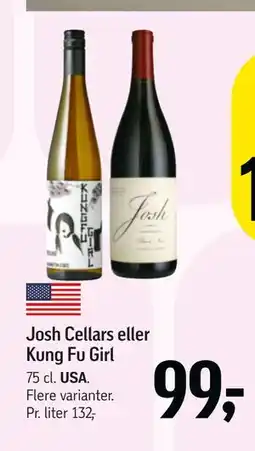 Føtex Josh Cellars eller Kung Fu Girl, DKK 99 tilbud