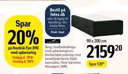 Føtex Seng i boxfjederdesign med opbevaringsrum, DKK 2159.2 tilbud