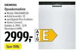 Føtex Opvaskemaskine, DKK 2999 tilbud