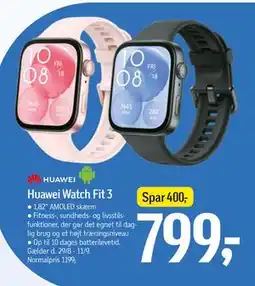 Føtex Huawei Watch Fit 3, DKK 799 tilbud