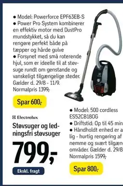 Føtex Støvsuger og ledningsfri støvsuger, DKK 799 tilbud