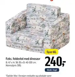 Føtex foldestol med dinosaur, DKK 240 tilbud