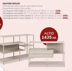 Daells Bolighus Lav bogreol med 2 store skuffer, DKK 1435 tilbud