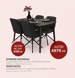 Daells Bolighus SPISEBORD AMSTERDAM, DKK 4976 tilbud