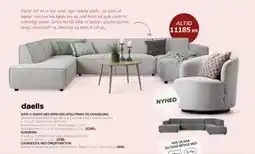 Daells Bolighus SOFA U-SHAPE MED OPEN END AFSLUTNING OG CHAISELONG, DKK 11185 tilbud