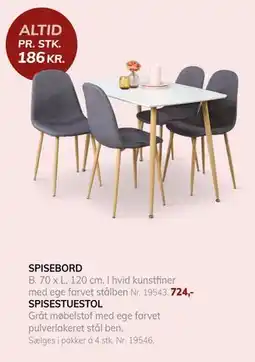 Daells Bolighus SPISEBORD, DKK 724 tilbud