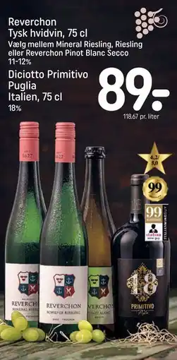 REMA 1000 Reverchon Tysk hvidvin, 75 cl, DKK 89 tilbud