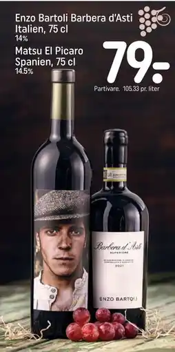 REMA 1000 Enzo Bartoli Barbera d’Asti Italien, 75 cl, DKK 79 tilbud