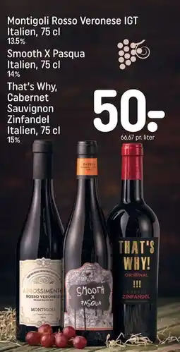 REMA 1000 That’s Why, Cabernet Sauvignon Zinfandel Italien, 75 cl, DKK 50 tilbud