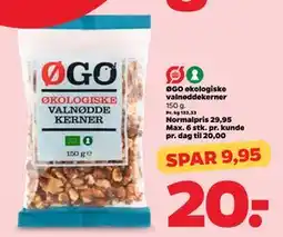 Netto ØGO økologiske valnøddekerner, DKK 20 tilbud